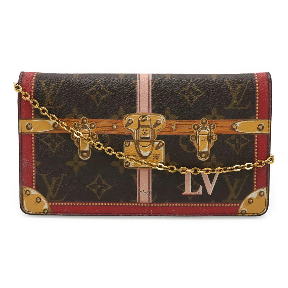 LOUIS VUITTON Monogram Pochette Weekend Chain Shoulder Bag Summer Trunk